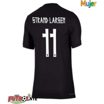 Camiseta Noruega Jorgen Strand Larsen #11 Visitante Equipación para mujer Mundial 2026 manga corta